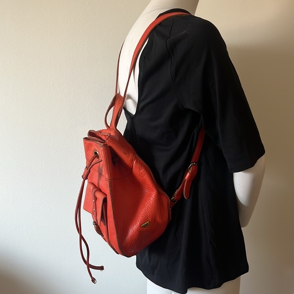 BeCa by Joy Gryson Red Leather Backpack for Women - Picture 3 of 12